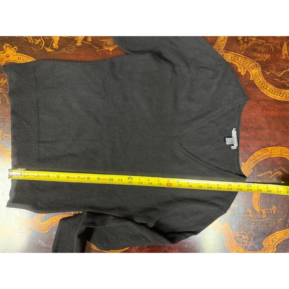 Apt 9 Womens Black 100% Cashmere V Neck Long Sleeve Sweater Minimalist Career M - Picture 7 of 13